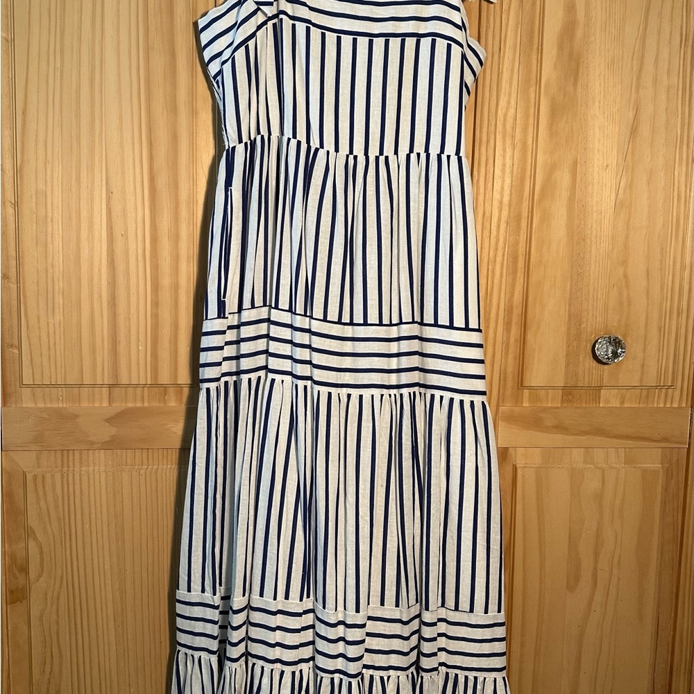 Striped Blue and White Maxi Dress